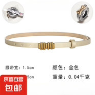 新款簡(jiǎn)約服裝腰帶女細(xì)腰帶女配連衣裙裝飾小皮帶女細(xì)時(shí)尚通勤百搭 金色 105cm