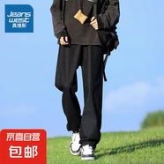 真維斯【做舊復(fù)古】男士牛仔褲春秋款美式百搭褲潮牌高街寬松直筒 黑色 S