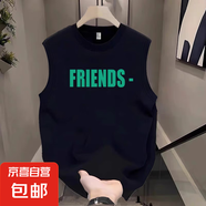 背心男士夏季寬松潮流字母運(yùn)動(dòng)健身坎肩無(wú)袖T恤男士背心馬甲時(shí)尚 黑色. 3XL 建議145-160斤以?xún)?nèi)穿