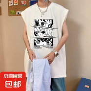 日系原創(chuàng)國(guó)潮競(jìng)速訓(xùn)練籃球背心男夏季薄款速干無(wú)袖坎肩白t恤背心 白色. 4XL 建議160-180斤以?xún)?nèi)穿