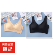 夏季薄款軟支撐提拉美背吊帶女無鋼圈聚攏上托調(diào)整型無痕大碼內(nèi)衣 膚色+黑色-超值2件裝 L (建議90-110斤)