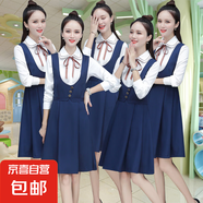 2025春夏款純色學(xué)院裙套裝減齡韓版長(zhǎng)袖襯衫連衣裙氣質(zhì)通勤兩件套 白上衣 S