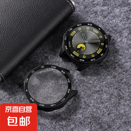 適用華為gt4保護(hù)套gt3智能watch4手表3pro表帶gt2保護(hù)殼鋼化膜保護(hù)膜表殼手表殼全包殼膜一體【878 黑色【刻度款】 適用:華為GT4(46mm)