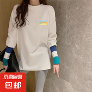 白色中長款打底衫女春秋冬2025新款德絨卡通長袖t恤上衣綠螺口YXQ 【春秋薄款】9008白色 XL 建議119-133斤