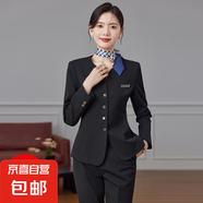 職業(yè)西裝套裝女2025新款秋冬季氣質(zhì)酒店經(jīng)理前臺接待美容院工作服 黑色（單件外套） M (建議88-98斤左右)