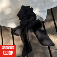 蘇純法式仙女緞面蝴蝶結(jié)飄帶頭繩韓系高級(jí)大腸發(fā)圈氣質(zhì)優(yōu)雅扎馬尾 黑色-蝴蝶結(jié)發(fā)繩 1個(gè)