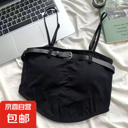 別致吊帶背心女裝新款2023夏季抹胸設(shè)計感小眾修身短款辣妹上衣服 黑色 L  105-115斤