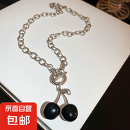 鑲鉆人造水晶款樹(shù)脂圓圈項鏈小眾簡(jiǎn)約輕奢風(fēng)鎖骨鏈新款百搭項飾女 65#項鏈-銀色珍珠