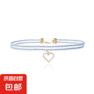 日韓甜美少女霧霾灰藍(lán)色蕾絲蝴蝶結(jié)愛心項(xiàng)鏈CHOKER頸鏈短款鎖骨鏈 灰藍(lán)縷空水鉆鎖骨鏈