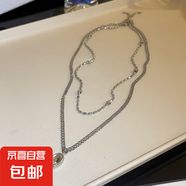 鑲鉆人造水晶款樹脂圓圈項(xiàng)鏈小眾簡約輕奢風(fēng)鎖骨鏈新款百搭項(xiàng)飾女 71#項(xiàng)鏈-銀色橢圓豆豆（2件套）