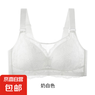 抹胸防走光內(nèi)衣女大胸顯小無鋼圈調(diào)整型文胸收副乳性感蕾絲胸罩 奶白色 95C