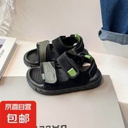 兒童涼鞋2025夏季新款女童防滑軟底沙灘鞋韓版男童運(yùn)動沙灘鞋潮牌 黑色 37