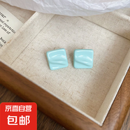 銀針滴油郁金香花朵流蘇耳環(huán)春夏2025新款耳釘小眾高級感耳飾批發(fā) 16#銀針-藍(lán)色-方形