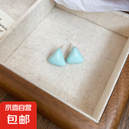 銀針滴油郁金香花朵流蘇耳環(huán)春夏2025新款耳釘小眾高級感耳飾批發(fā) 18#銀針-藍(lán)色-三角形