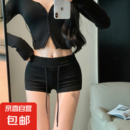 美式辣妹運(yùn)動(dòng)短褲子女2025夏季新款外穿高腰修身顯瘦休閑包臀熱褲 黑色【爆款辣妹短褲】 L 【105-125斤】