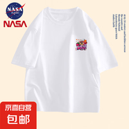 NASAN-JIOEN彩色符號圖案情侶短袖T恤男士夏季潮流百搭休閑上衣ZY 白色TP-L-9127 2XL 【130-145】