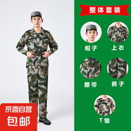 兒童軍訓服套裝男初高中大學(xué)生迷彩服女夏季薄款棉質(zhì)勞保工演出服 林地五件套 150 【厘米】