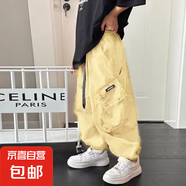 束腳褲男童舒適通勤新款簡(jiǎn)約ins休閑工裝褲寬松長(cháng)褲 卡其色 120