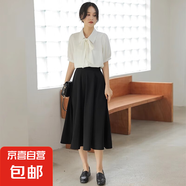 白色法式雪紡短袖襯衫女2025年夏季上衣教資面試穿搭職業(yè)襯衣正裝 9159白色【方領飄帶】 S 推薦【80-95斤】