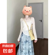 2025夏抽繩微透鏤空設(shè)計感長袖t恤防曬罩衫女韓系休閑百搭上衣XXC 杏色T恤【優(yōu)質(zhì)款】 XL 116-128斤