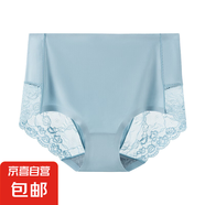 女士性感蕾絲鏤空三角夏季純欲高腰冰絲無(wú)痕提臀舒適速干短褲內褲 湖藍色 /單條裝 1條 M (155) 40-50kg