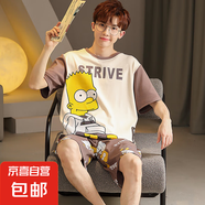 睡衣男士款夏季短袖學(xué)生青少年可外穿運動寬松卡通家居服大碼套裝 短袖套裝：G2383（男） M 少年版 （70-85斤）