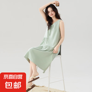睡裙女夏季純棉無袖2025新款休閑吊帶裙性感背心寬松大碼胖mm睡衣 Z33001 2XL