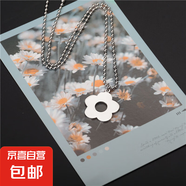 蹦迪女孩甜酷鈦鋼花朵項鏈女圓珠鏈ins少女吊墜不掉色嘻哈項鏈 花朵吊墜鈦鋼項鏈【細鏈款】