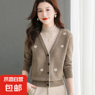 假兩件毛衣針織衫女韓版寬松提花顯瘦內搭外穿打底衫顯瘦針織 W51 駝色 L
