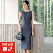 無袖背心連衣裙女2025新款春秋季職業(yè)正裝氣質(zhì)收腰中裙高級感裙子 灰色（單件連衣裙） XL