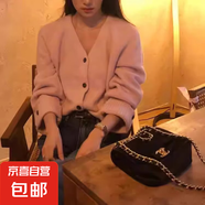 法式圓領(lǐng)系帶針織衫毛衣女春秋新款時(shí)尚氣質(zhì)開(kāi)衫長(cháng)袖外套洋氣上衣 4023粉色 XL  【建議121斤-135斤】