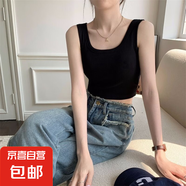 2025款馬甲夏上衣吊帶小背心女短款辣妹露臍無(wú)胸墊運(yùn)動(dòng)小背心女 單件裝：黑色 均碼 大【100-135斤】