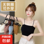 【免穿內衣】可外穿無(wú)鋼圈背心式文胸女士少女學(xué)生新款裹胸抹胸 黑色 均碼（80-130斤）