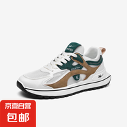 【雙星京東快遞】男鞋網(wǎng)面厚底休閑運動鞋男耐磨防滑耐臟跑步鞋國 白綠單網(wǎng) 42