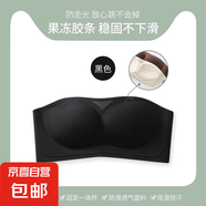 露肩無肩帶抹胸內(nèi)衣女運(yùn)動(dòng)蹦迪防滑條防震透氣不悶無痕裹胸式文胸 D-南法假日 黑色 M 【34/75ABC】