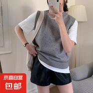 2025新款小背心針織馬甲女套頭韓版圓領(lǐng)毛衣外穿百搭毛線坎肩外搭 1519灰色 L  【建議111斤-120斤】
