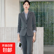 職業(yè)西裝套裝裙女2025新款春秋高端前臺經(jīng)理工裝氣質(zhì)收腰西服外套 灰色外套+5088#西褲 XL