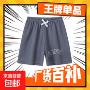 兒童短褲2025新款男童夏季冰絲薄款大童沙灘褲男孩夏天家居大褲衩 灰色 JA-短褲 150 CM