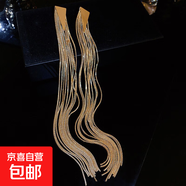 銀針中古圓形花朵流蘇耳環(huán)歐美復(fù)古金屬感耳釘氣質(zhì)輕奢耳飾批發(fā)女 109#銀針-金色流蘇（真金電鍍）