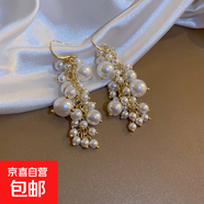 銀針輕奢珍珠愛(ài)心耳釘小眾氣質(zhì)高級(jí)感耳環(huán)時(shí)尚百搭宮廷風(fēng)耳飾批發(fā) 22#耳鉤-白色