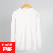 2024春秋新款純色針織打底衫男 內(nèi)搭線衣男圓領(lǐng)針織毛衣 白色 3XL