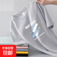 【吸濕透氣不起球】男士短袖t恤冰絲夏季圓領(lǐng)打底衫休閑百搭帥氣 短袖 WEST 淺灰色 5XL