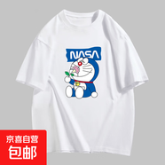 220克純棉2025新款夏印花卡通可愛男女情侶圓領(lǐng)休閑T恤短袖B701YL 白色【3480】 XL