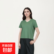 【阿瑪尼制造商】高端桑蠶絲短袖T恤女輕奢氣質(zhì)老錢風(fēng)LB-BN338 綠色 XL 120-135斤