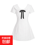 法式白色連衣裙子女夏季2025新款爆款巨好看漂亮獨特穿搭掐腰長(cháng)裙 【白色短款】 M 45/55kg/