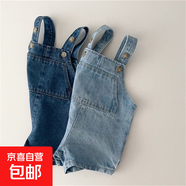 衣念你韓版ins春秋潮搭寶寶牛仔背帶褲潮范嬰幼童連體褲兒童牛仔 淺藍(lán)色 80 cm