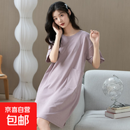 夏季睡裙女新款純棉薄款套頭圓領(lǐng)可愛中長(zhǎng)款全棉家居服女學(xué)生宿舍 CKE-W6018QZ 2XL