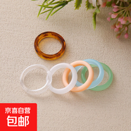 仿玉戒指女小眾少女樹脂情侶戒對戒跑環(huán)不掉色食指戒仿白玉戒指 仿玉食指戒指【顏色隨機四個】