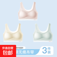 薄款冰絲舒適無(wú)痕提拉初高中生輕薄透氣四季皆宜款發(fā)育期少女內(nèi)衣 超值3件裝 粉色+膚色+綠色-K06 XL 【適合100-120斤】