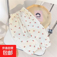 兒童韓版棉紗防蚊褲2025夏季新款男女童寶寶雙層紗布休閑透氣長褲 小櫻桃 90